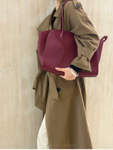 36cm Top-Grain Cowhide Tote — Effortless Everyday Elegance
