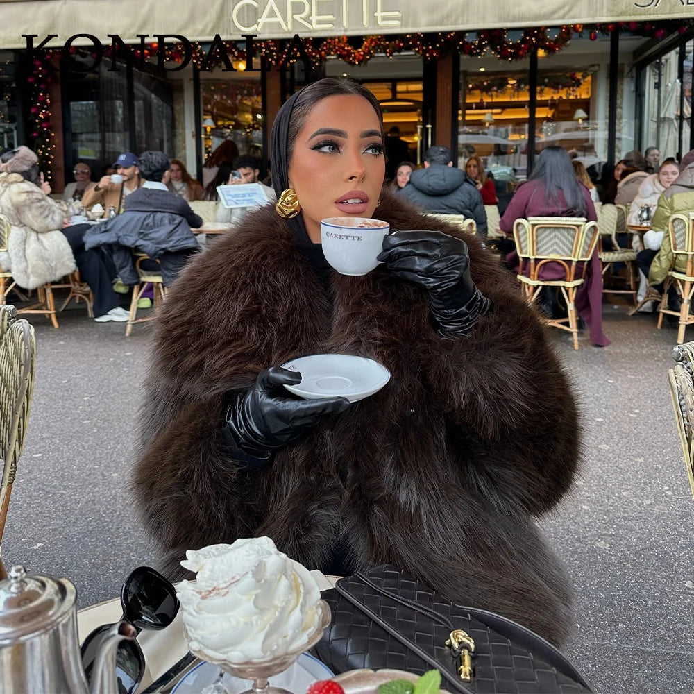 Elegant Faux Fur Oversized Coat