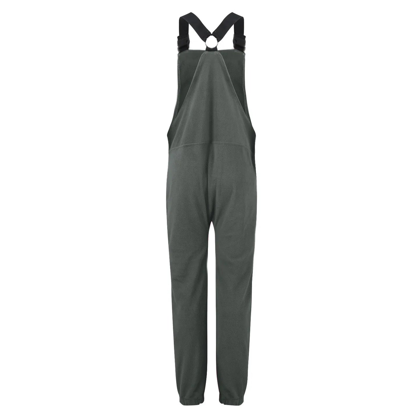 Fleece Bib Overalls - Adjustable Warm Winter Fuzzy Jumpsuit & Ski Pants