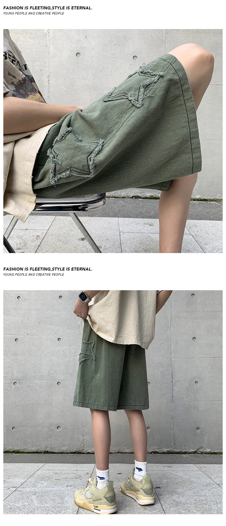 Men’s Vintage Denim Streetwear Shorts