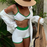 Tuularose Summer Shorts Two-Piece Set Women's Sexy Beach Vacation Sling Top Knitted Shorts Set 2025 Y2k Hot Girls Short Sets