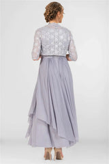 Elegant Sequined Chiffon Maxi Dress