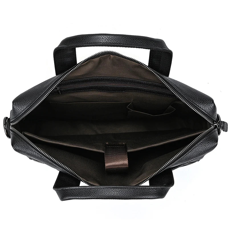 Genuine Leather Briefcase Bag for 15.6 inch laptop computer bag cowskin handbag for men male leather crossbody shoulder bag