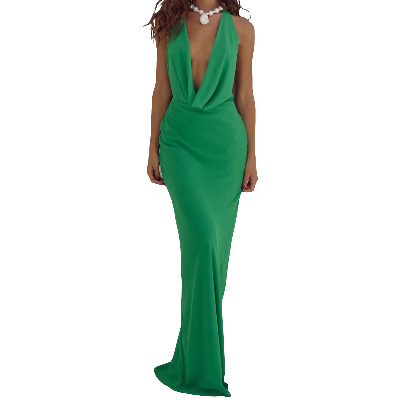 Floral V-Neck Sleeveless Maxi Dress