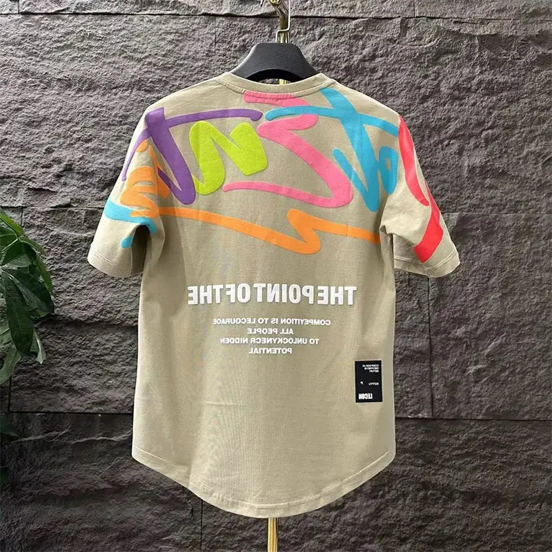 Men's Breathable Printed Crew Neck T-Shirt