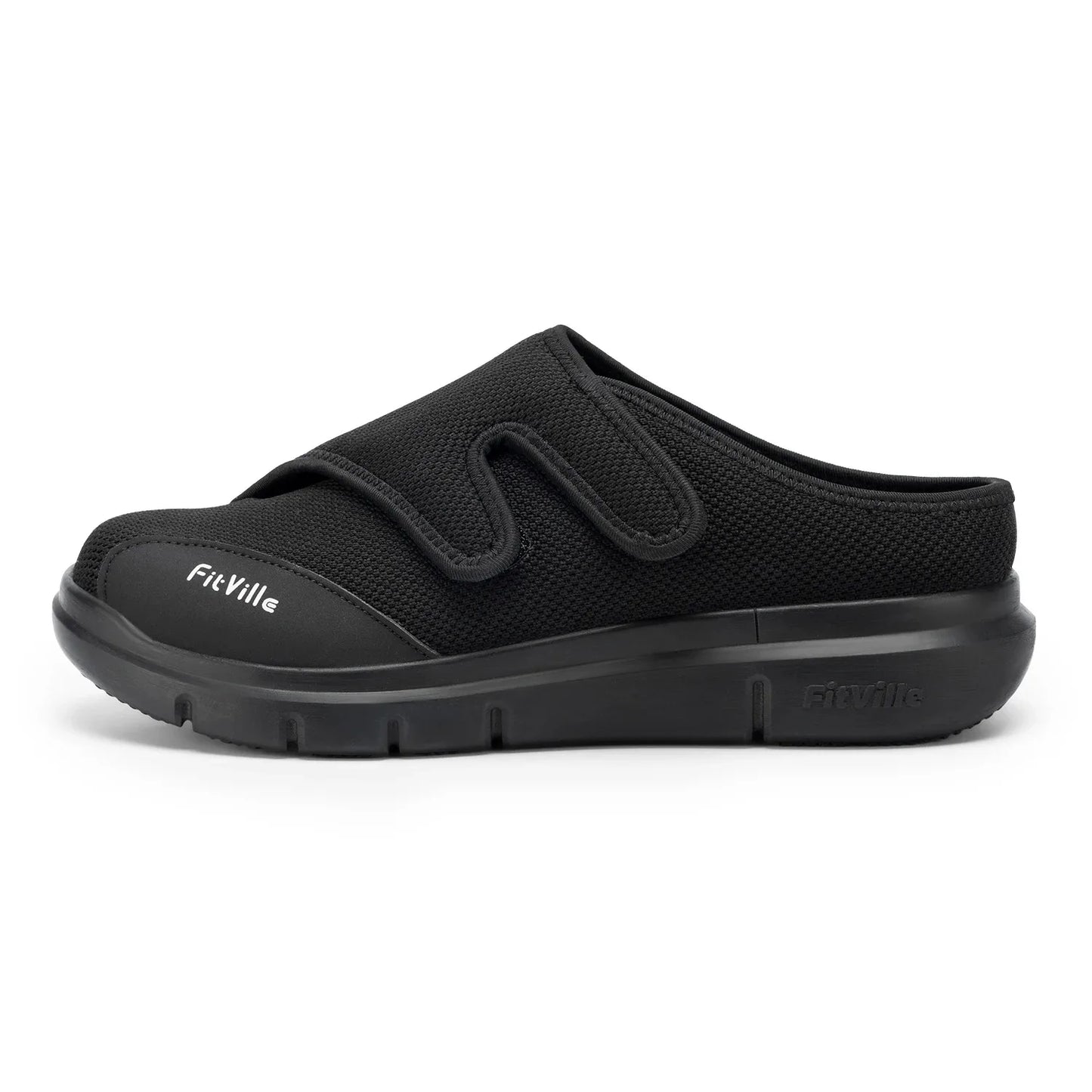 FitVille Men'S Half Slippers Diabetic Shoes Extra Wide 4E Adjustable Lightweight Casual Shoe For Swollen Feet Plantar Fasciitis