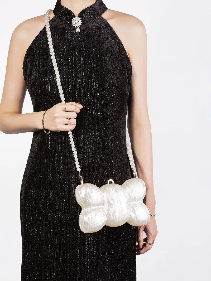 New Handbag Shoulder Crossbody Bag Special Shape Fashion Acrylic Shell Clutch Evening Bags Wedding Party Women Bead Luxury Brand