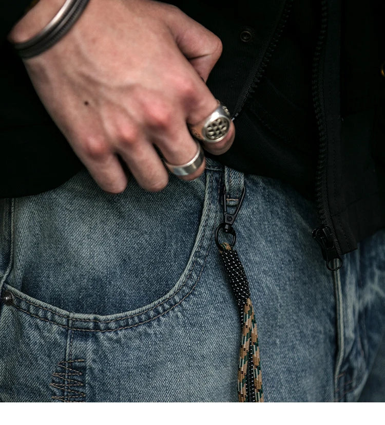 Men's Loose Fit Denim Cargo Jeans