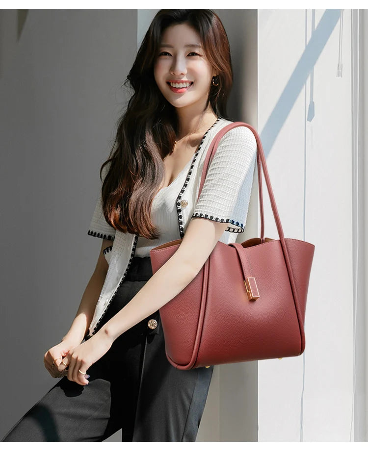 High Quality Soft Leather Shoulder Crossbody Bags For Women Large Capacity Luxury Bag Brand Designer Casual Handbag Sac A Main
