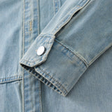 Men's Casual Denim Shirt Jacket Classic Button Up Workwear Style Jean Coat for Spring Fall