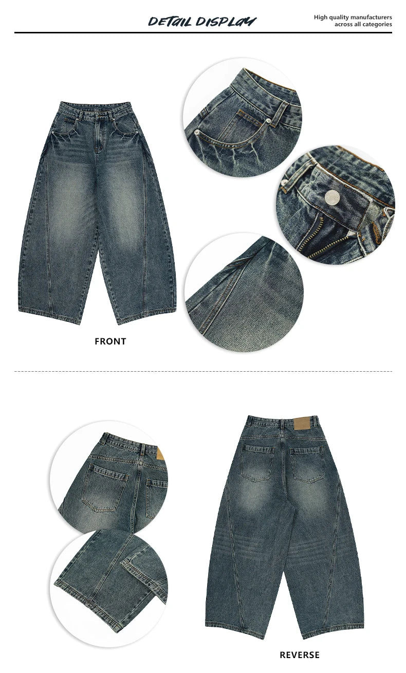 Men's Vintage Wide-Leg Denim Jeans | Relaxed Streetwear Fit