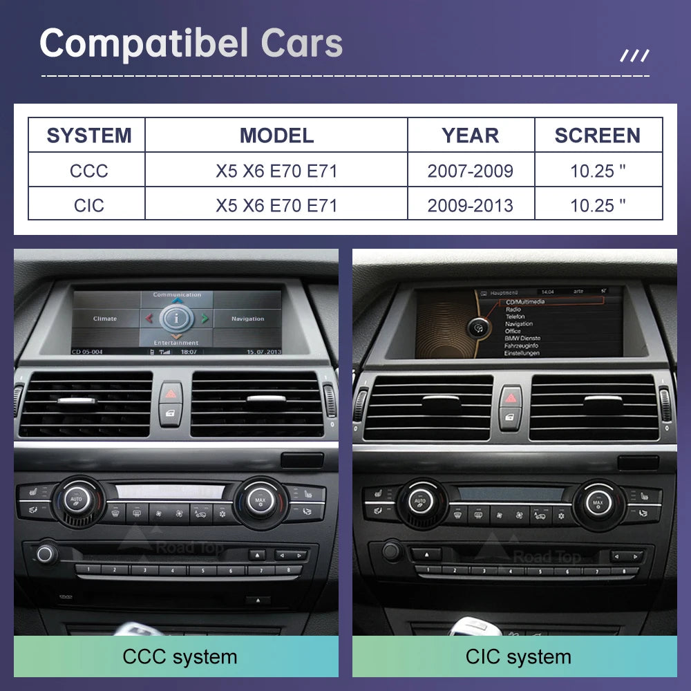 BMW X5 X6 Wireless CarPlay & Android Auto Screen