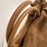 Motingsome Oversized 40cm Women Tote 100% Natural Suede Leather Lady Handbag Luxury Daily Bags Bowling Purses Matte Cowhide Bag