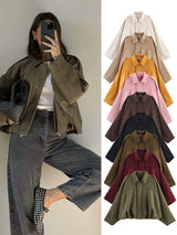Women's Suede Bomber Jacket – Elegant Oversized Coat