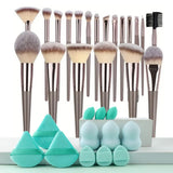 Professional 3-20pc USA-Made Makeup Brush Set - Goat & Synthetic Hair