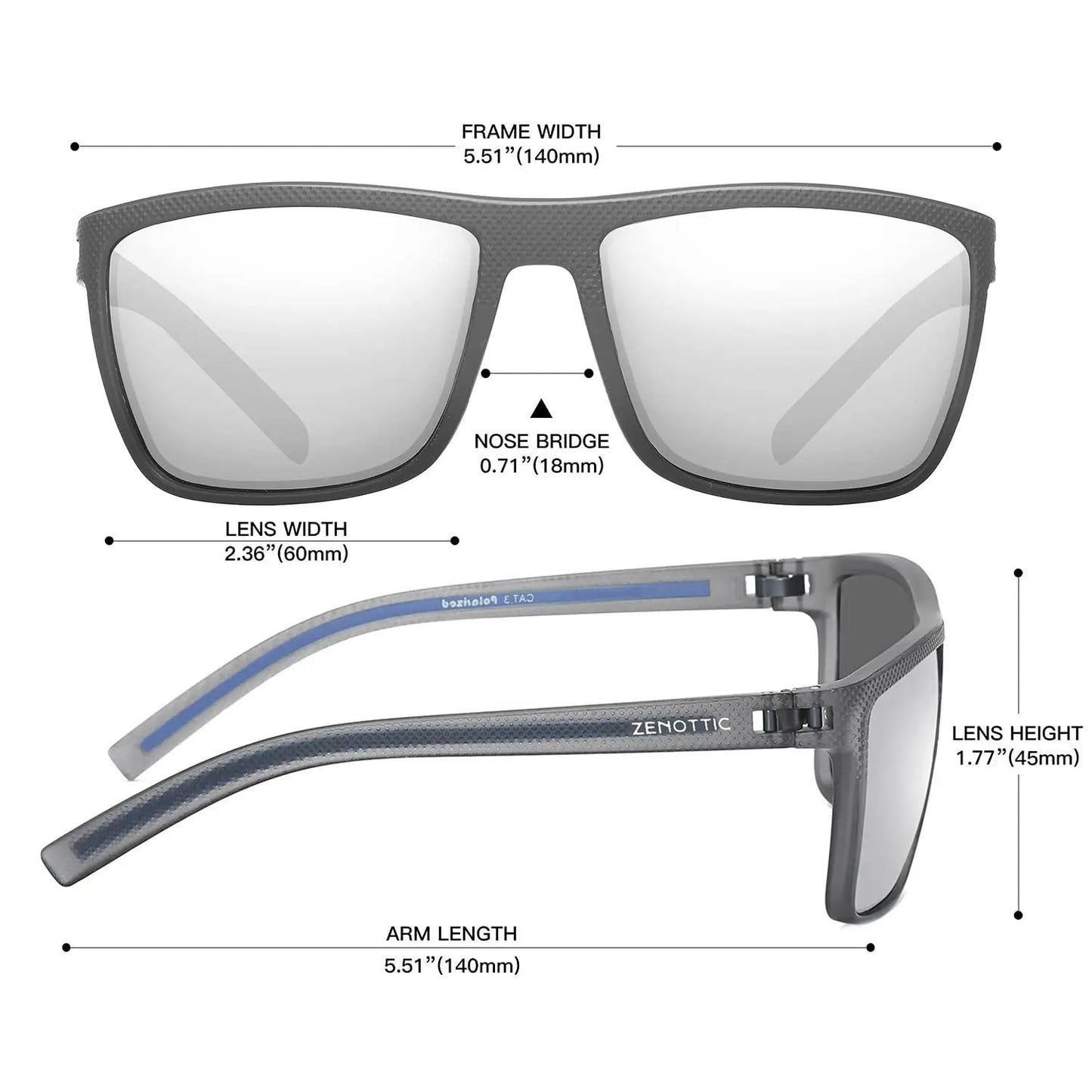 Zenottic Men's Polarized Sunglasses – UV400 TR90 Frame