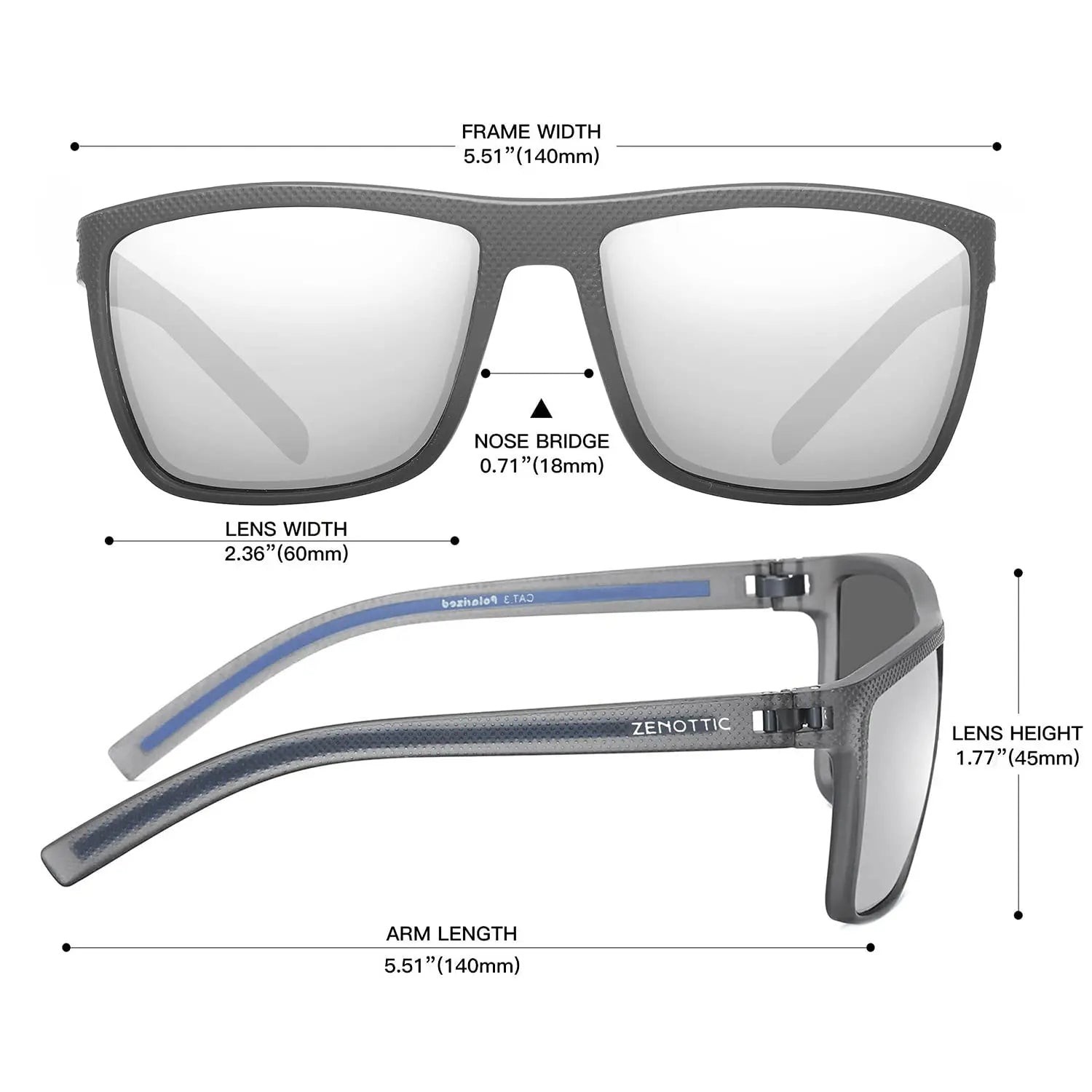 Zenottic Men's Polarized Sunglasses – UV400 TR90 Frame