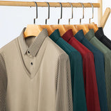 Men's Contrast Polo Shirt – Relaxed Long Sleeve Layered Look