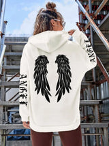 Angel Wings Oversized Graphic Hoodie