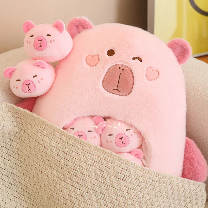 6Pcs Inside Cute capybara Plush Toys Accompany Toy Stuffed Animals Doll Toy Sleep Pillow Children Birthday Gift Home Decor