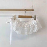 Lace-Up Ruffle Mini Skirt for Playful Layering