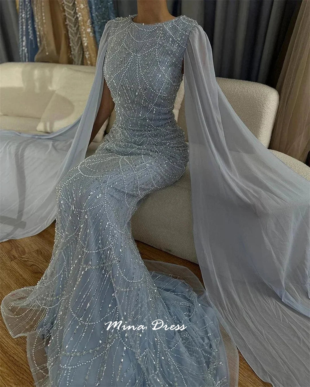 Mina Beaded Sequin Evening Gown – Bespoke Formal Dress