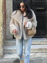 Chic Faux Fur Cropped Jacket