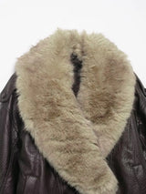 Oversized Faux Leather Winter Jacket