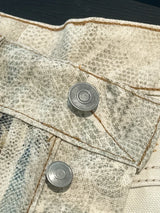 3D Pearl Chain Trompe L'Oeil Straight-Leg Jeans