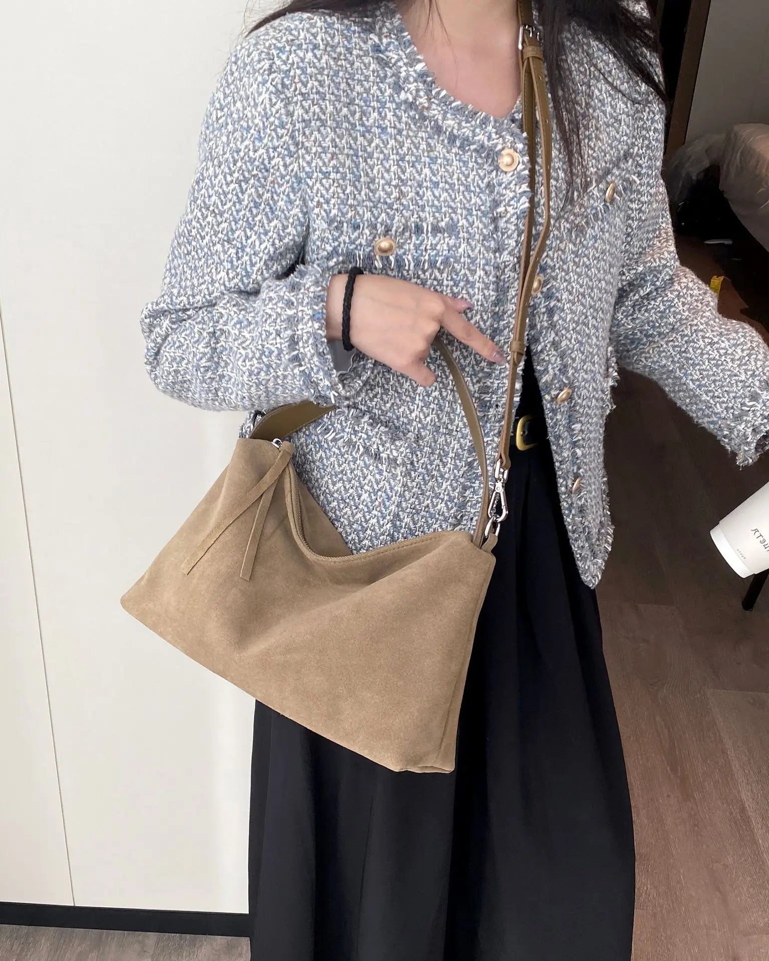 Luxury Suede Boston Tote