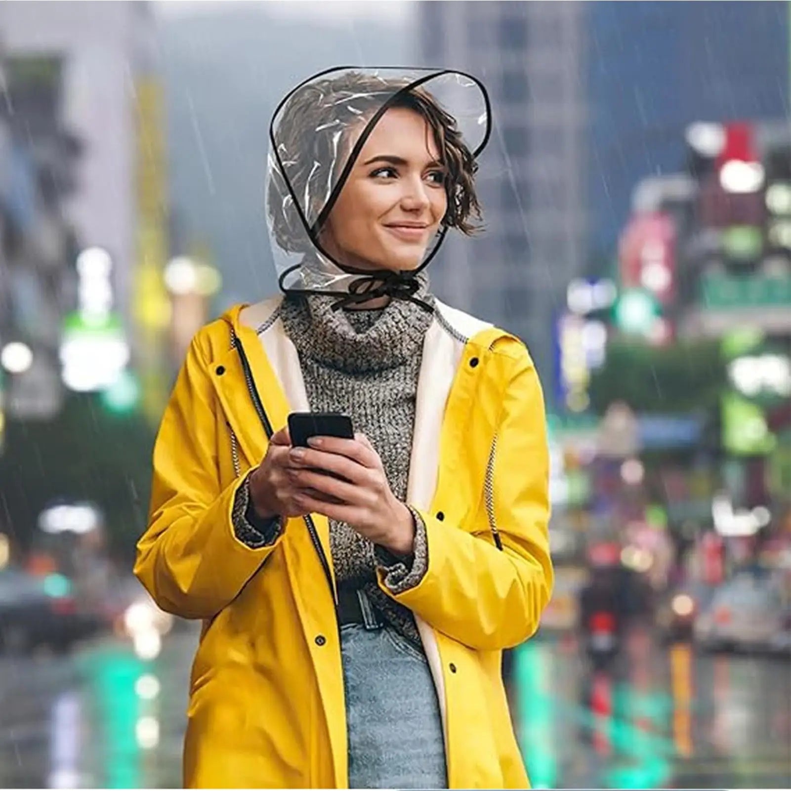 Wide Brim Waterproof Rain Hat for Women – Clear Shield