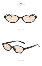 Vintage Small Frame Oval Sunglasses – Black Round Designer Style, Unisex Cool Eyewear for Men & Women, Fashion Circular UV Sun Glasses