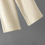 Autumn Color-Block Knit Set | Loose Split Top & Wide Leg Pants