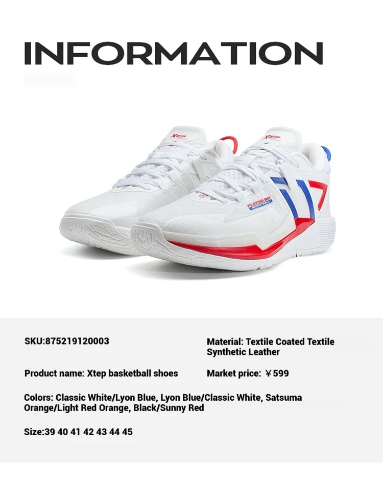 Xtep Ling Ji Men's Basketball Shoes 2025 Spring Rebound Breathable Men's Sports Shoes Marathon Carbon Sneakers 875219120003