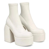 Square Toe Leather Fashion Boots