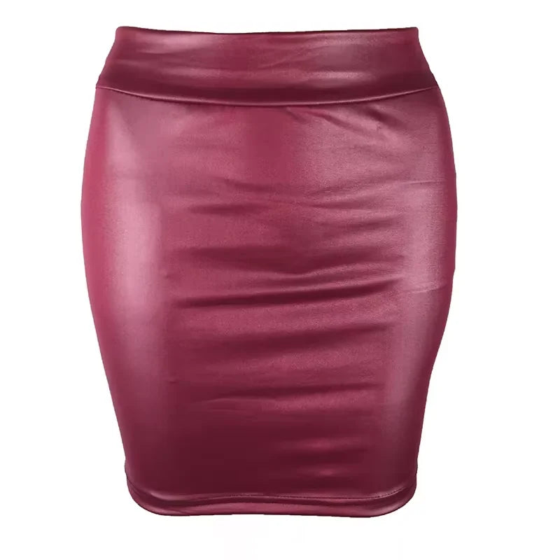 Chic Matte Leather High-Waist Mini Skirt | Slim Fit Nightclub & Streetwear