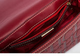 CH Crossbody Bag For Women Luxury Monogram Leather Handbag Fashion Wide Strap Shoulder Bag Elegant Lock Flap Bag For Daily Use