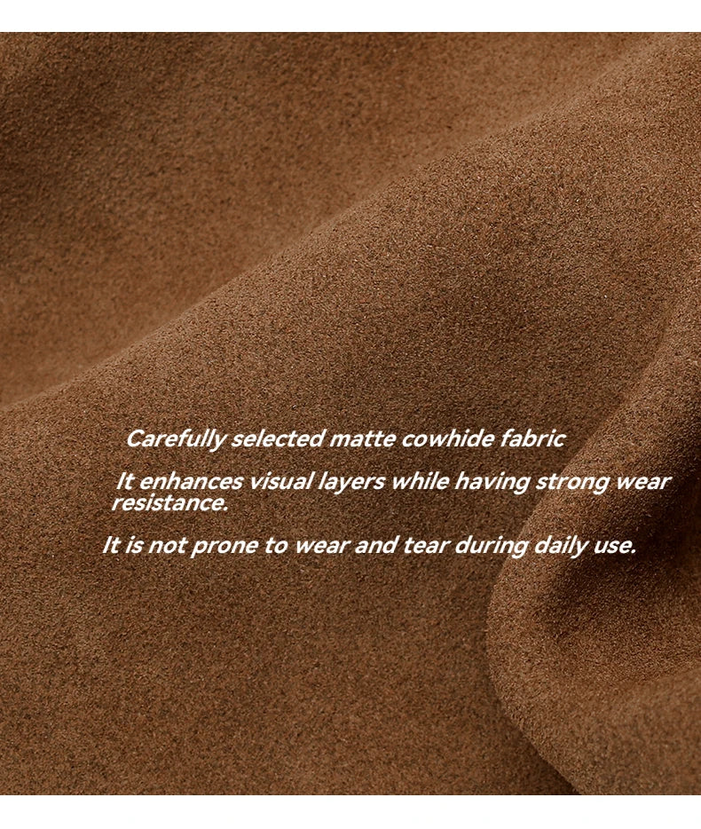 Russian Women's Genuine Suede Cowhide Leather Shoulder Bag Retro Frosted Cow Large Capacity Versatile Commuting Luxury Designer