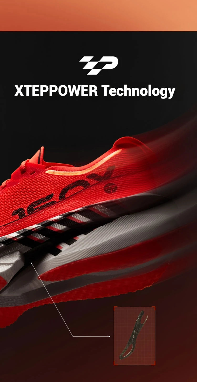 Xtep 160X 7.0 Running Shoes 2025 Professional Marathon Cushioning Shock Sneakers Combat PB Carbon Plate Sport Shoes 975319110039