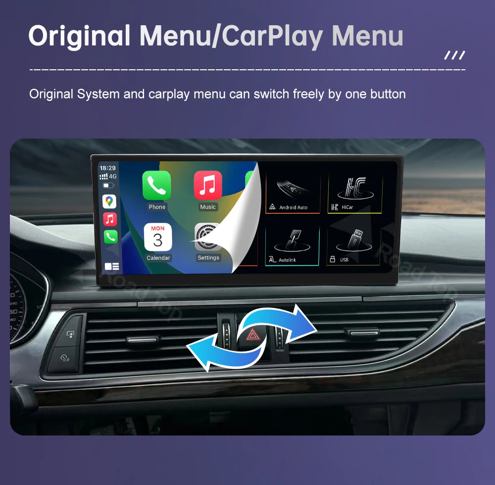 Road Top 12.3" CarPlay Screen for Audi A6 C6 A7 C7
