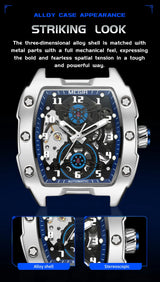 Luxury Automatic Skeleton Watch – Waterproof Silicone Sport Wristwatch
