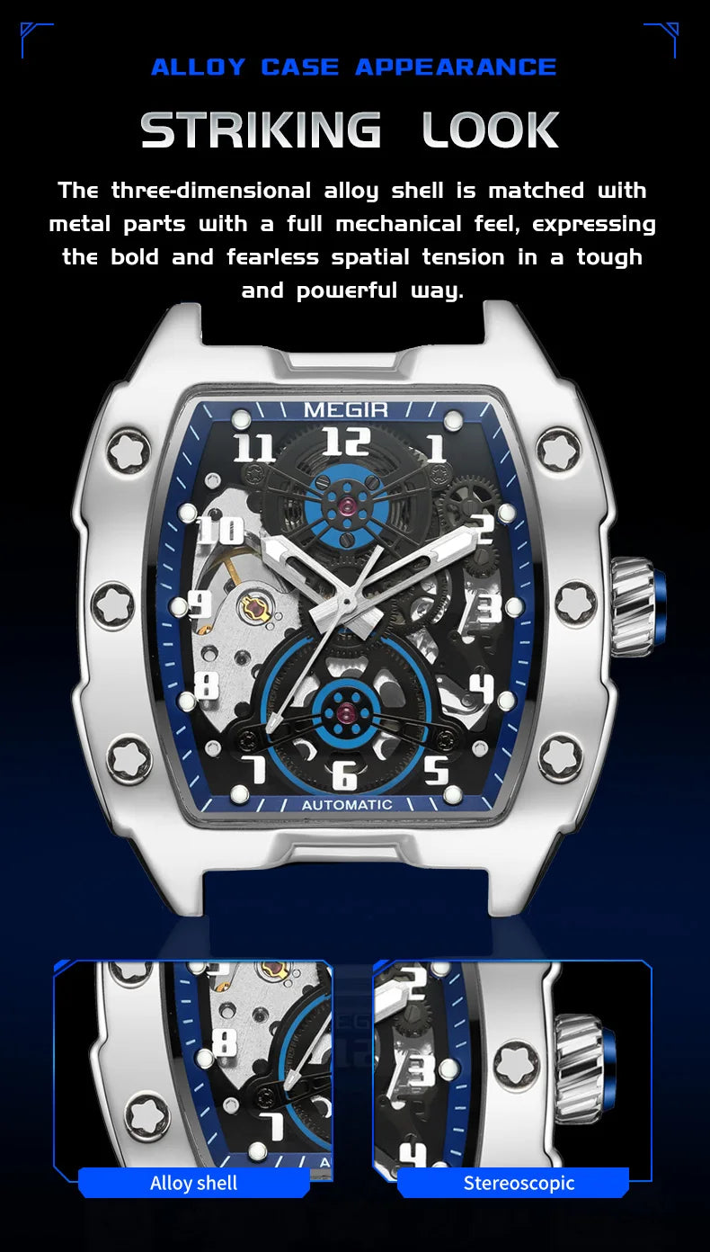 Luxury Automatic Skeleton Watch – Waterproof Silicone Sport Wristwatch