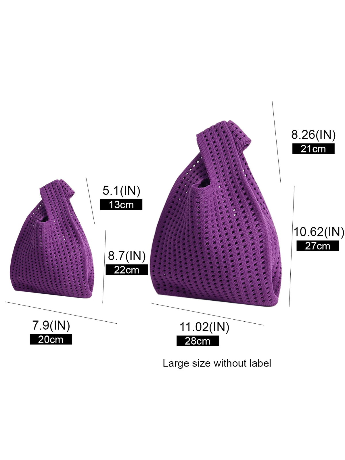 Handmade Knit Handbag Women Mini Shoulder Bag Female Casual Color Wide Stripe Plaid Tote Bag Student Cell Phone Package