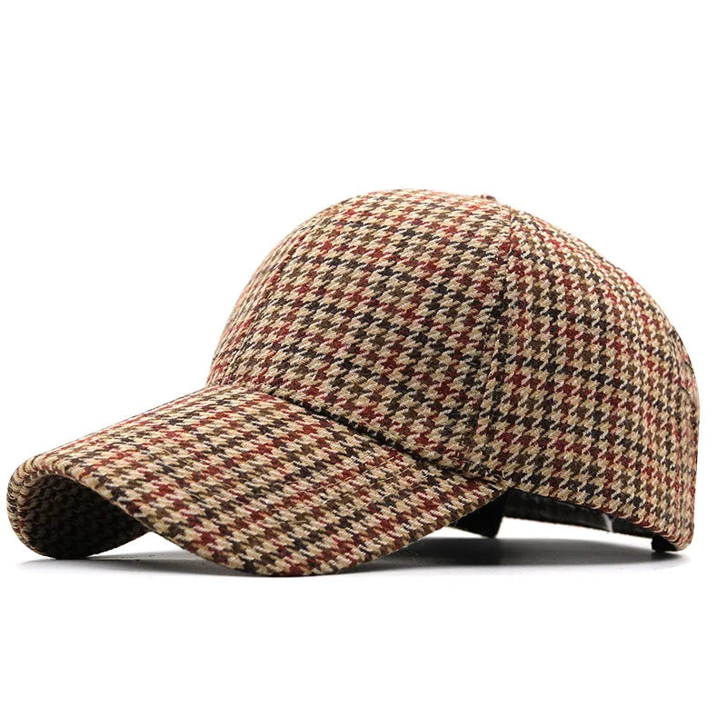 Unisex Plaid Baseball Cap with Adjustable Fit