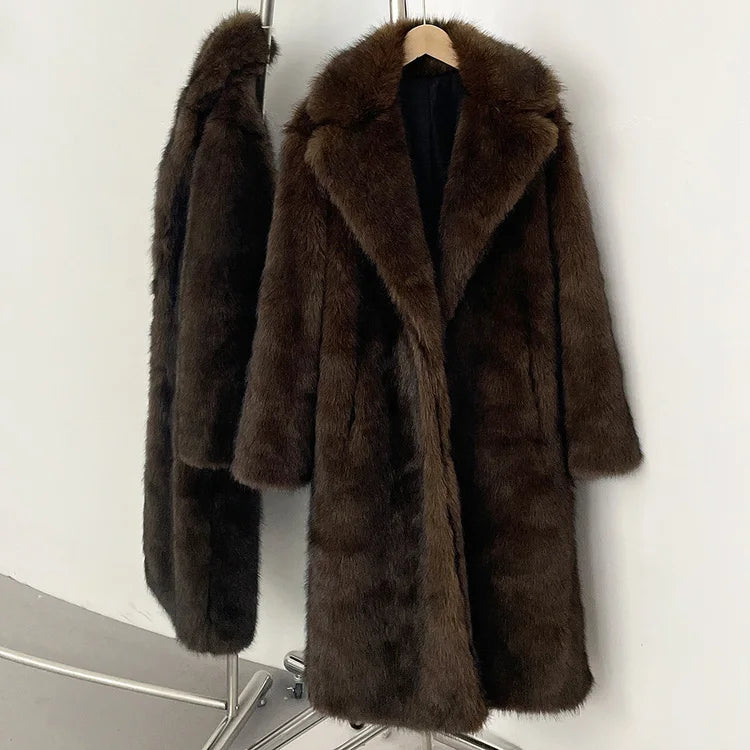 Plush Faux Fur Winter Overcoat