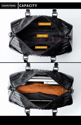 2024 New Cow Genuine Alligator Leather Travel Bags Luxury Men Large Capacity Portable Male Shoulder Bags Brand Travel Duffle Bag