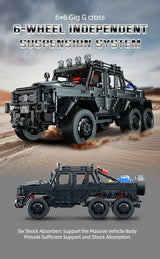 ToylinX Off-Road SUV Black Kits 1/8 Scale Pickup Truck Car Challenge Building Blocks Gift for Technical Enthusiasts Adults