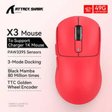ATTACK SHARK X3/X3Pro Wireless Gaming Mouse PAW3395 26K DPI Tri-Mode Bluetooth Wired Ultra Lightweight High Quality Mouse