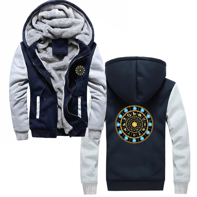 Saint Seiya Men's Thick Zip-Up Anime Hoodie