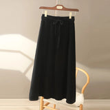 Wool A-Line Midi Skirt – Women's Knit Autumn Winter